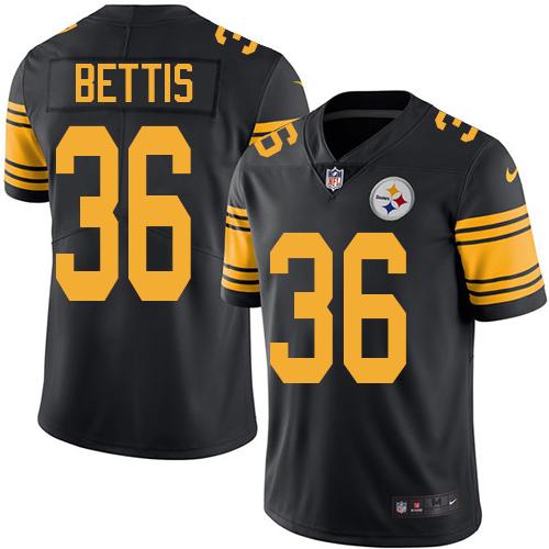 Steelers #36 Jerome Bettis Black Youth Stitched Limited Rush Jersey