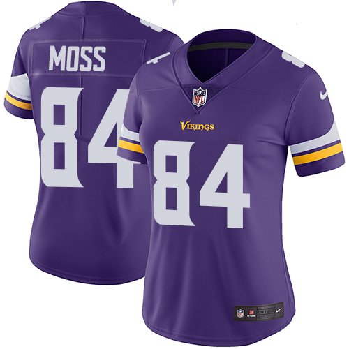 Vikings #84 Randy Moss Purple Team Color Women's Stitched Vapor Untouchable Limited Jersey