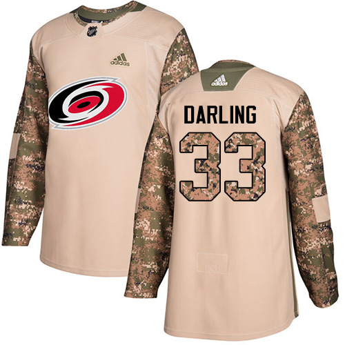 Adidas Carolina Hurricanes #33 Scott Darling Camo Authentic 2017 Veterans Day Stitched Jersey Men's