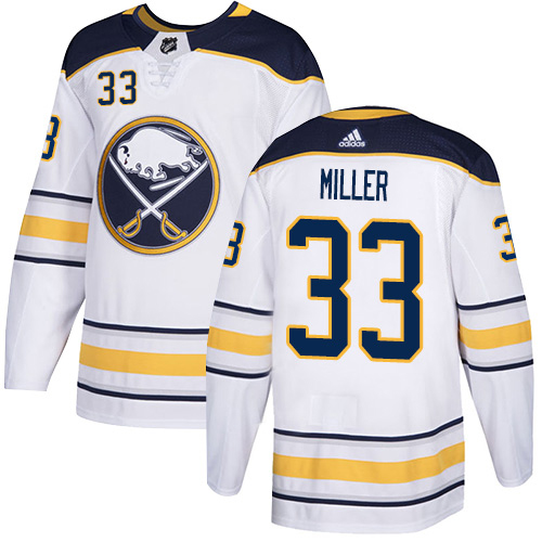 Adidas Buffalo Sabres #33 Colin Miller White Road Authentic Stitched Jersey Men's