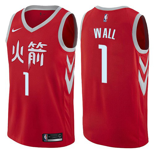 Houston Rockets #1 John Wall Red Swingman City Edition Jersey Mens