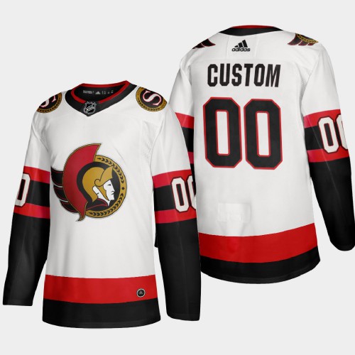 Ottawa Senators Custom Men's Adidas 2020-21 Authentic Player Away Stitched Jersey White