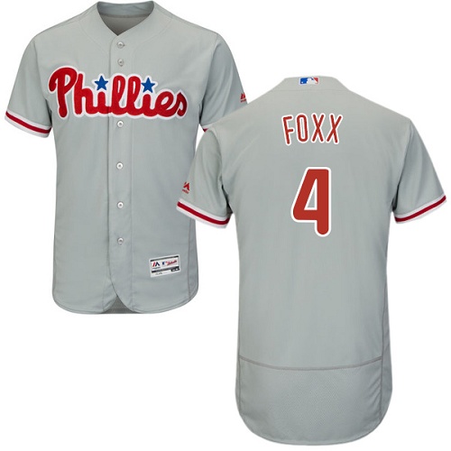 Philadelphia Phillies #4 Jimmie Foxx Grey Flexbase Authentic Collection Stitched Jersey Men's