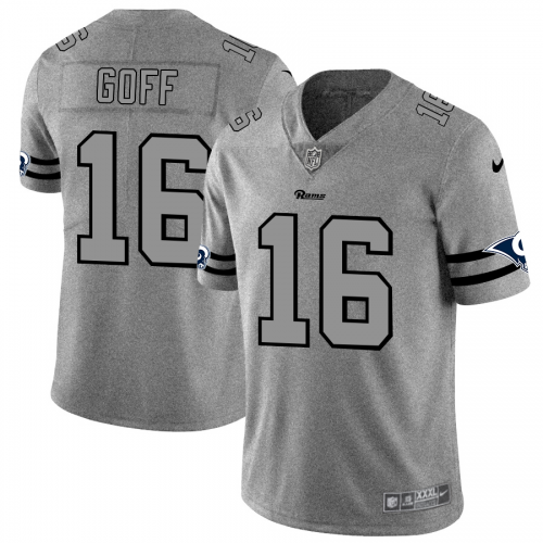 Los Angeles Los Angeles Rams #16 Jared Goff Men's Gray Gridiron II Vapor Untouchable Limited Jersey Men's