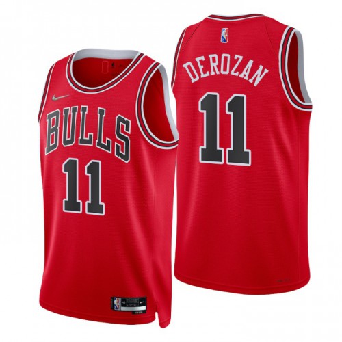 Chicago Bulls #11 Demar Derozand Red Mens 2021-22 75th Anniversary Diamond Swingman Jersey - Icon Edition Mens