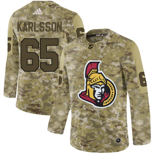 Adidas Ottawa Senators #65 Erik Karlsson Camo Authentic Stitched Jersey Men's