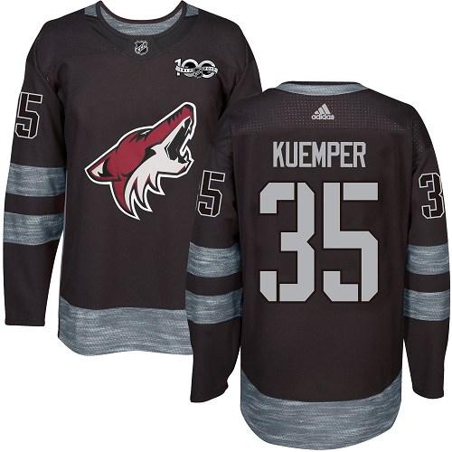 Adidas Arizona Coyotes #35 Darcy Kuemper Black 1917-2017 100th Anniversary Stitched Jersey Men's