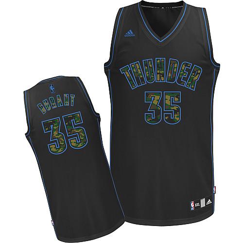Oklahoma City Thunder #35 Kevin Durant Black Camo Fashion Stitched Jersey Mens