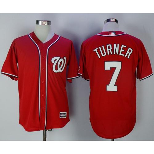 Washington Nationals #7 Trea Turner Red New Cool Base Stitched Jersey Men's