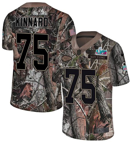 Chiefs #75 Darian Kinnard Camo Super Bowl LVII Patch Youth Stitched Limited Rush Realtree Jersey