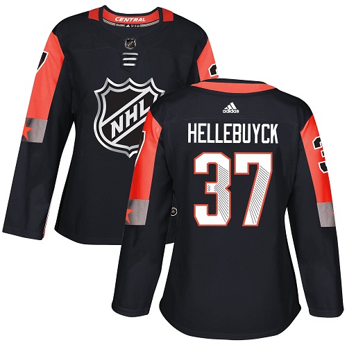 Adidas Winnipeg Jets #37 Connor Hellebuyck Black 2018 All-Star Central Division Authentic Women's Stitched Jersey Womens