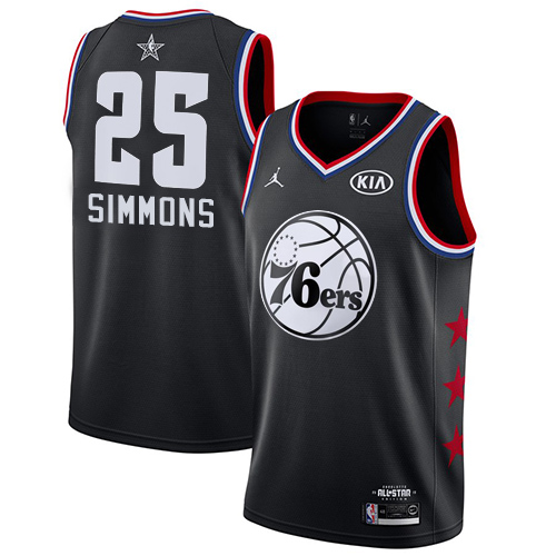 Philadelphia 76ers #25 Ben Simmons Black Jordan Swingman 2019 All-Star Game Jersey Mens