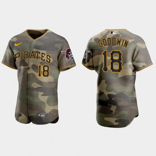 Pittsburgh Pittsburgh Pirates #18 Brian Goodwin Men's 2021 Armed Forces Day Authentic Jersey -Camo Men's
