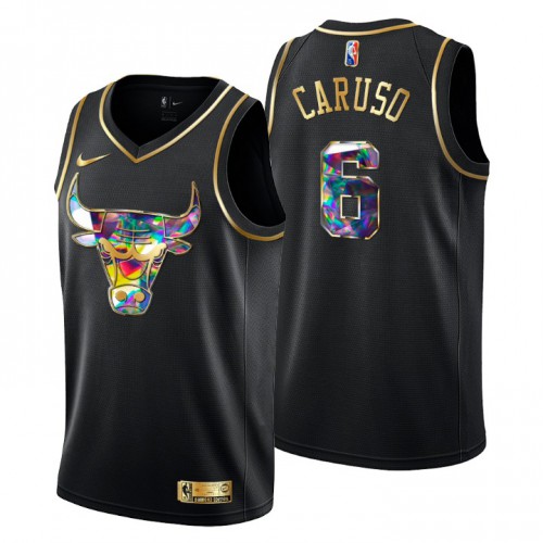 Chicago Chicago Bulls #6 Alex Caruso Mens Golden Edition Diamond Logo 2021/22 Swingman Jersey - Black Mens