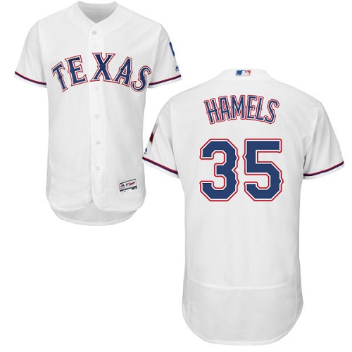Texas Rangers #35 Cole Hamels White Flexbase Authentic Collection Stitched Jersey Men's