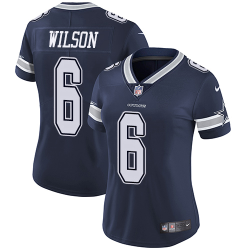 Cowboys #6 Donovan Wilson Navy Blue Team Color Women's Stitched Vapor Untouchable Limited Jersey