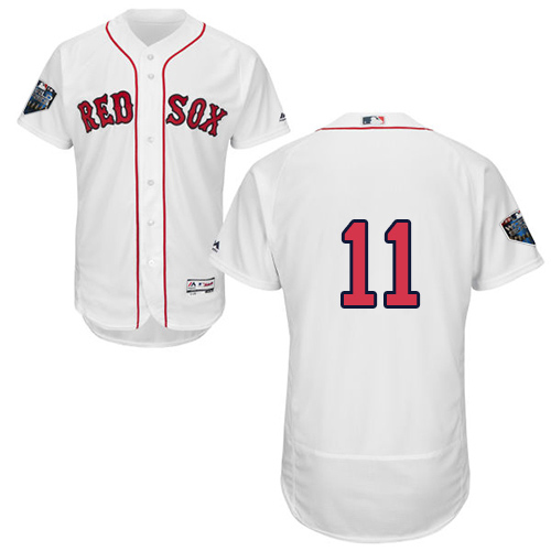 Boston Red Sox #11 Rafael Devers White Flexbase Authentic Collection 2018 World Series Stitched Jersey Men's