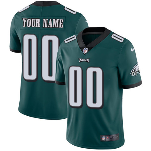 Philadelphia Eagles Customized Midnight Green Team Color Stitched Vapor Untouchable Limited Youth Jersey