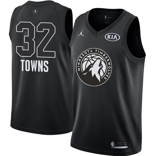Minnesota Timberwolves #32 Karl-Anthony Towns Black Youth Jordan Swingman 2018 All-Star Game Jersey Youth