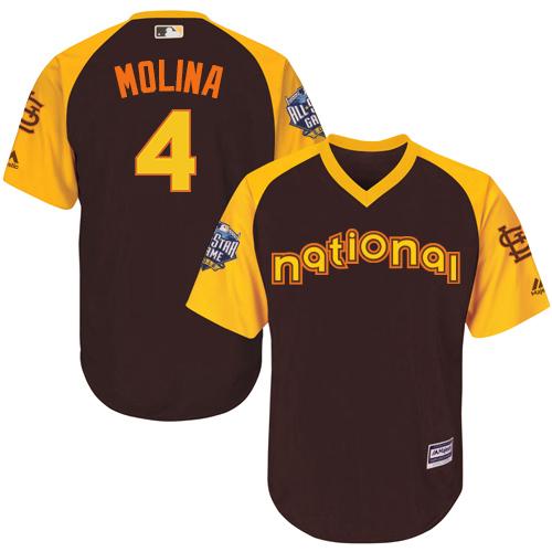 St.Louis Cardinals #4 Yadier Molina Brown 2016 All-Star National League Stitched Youth Jersey Youth