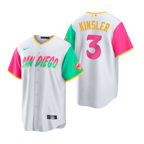 San Diego San Diego Padres #3 Ian Kinsler 2022 City Connect Men's Games Jersey - White Men's