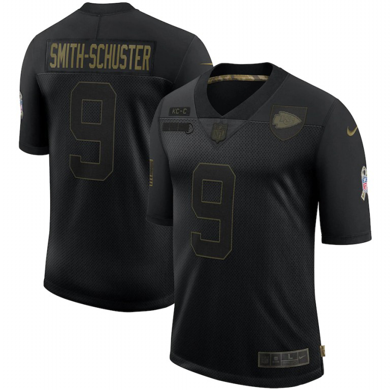 Kansas City Chiefs #9 JuJu Smith-Schuster 2020 Salute To Service Limited Jersey Black