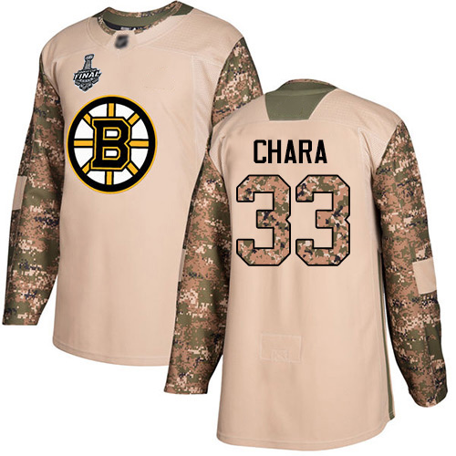 Adidas Boston Bruins #33 Zdeno Chara Camo Authentic 2017 Veterans Day Stanley Cup Final Bound Youth Stitched Jersey Youth