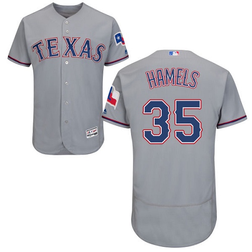 Texas Rangers #35 Cole Hamels Grey Flexbase Authentic Collection Stitched Jersey Men's