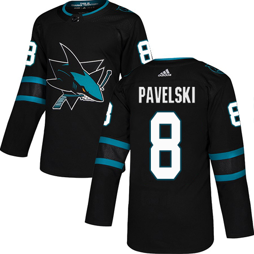 Adidas San Jose Sharks #8 Joe Pavelski Black Alternate Authentic Stitched Youth Jersey Youth