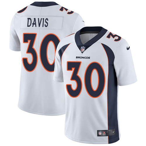 Denver Broncos #30 Terrell Davis White Youth Stitched Vapor Untouchable Limited Jersey Youth
