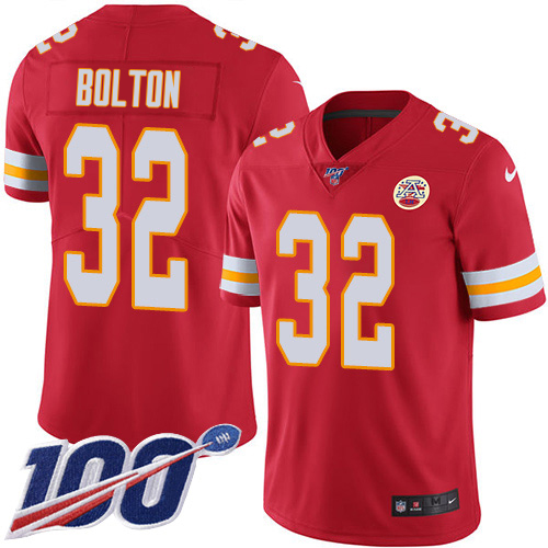 Chiefs #32 Nick Bolton Red Team Color Men's Stitched 100th Season Vapor Limited Jersey