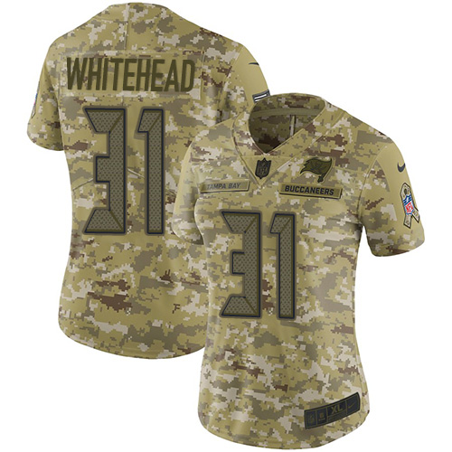 Tampa Bay Buccaneers #31 Jordan Whitehead Camo Women's Stitched Limited 2018 Salute To Service Jersey Womens