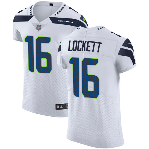 Seahawks #16 Tyler Lockett White Men's Stitched Vapor Untouchable Elite Jersey
