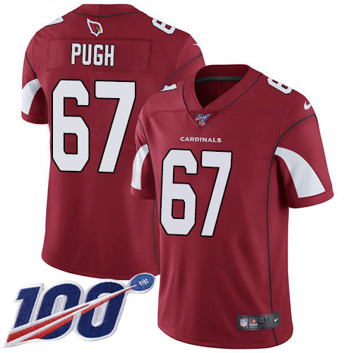 Arizona Cardinals #67 Justin Pugh Red Team Color Men's Stitched 100th Season Vapor Limited Jersey Men's