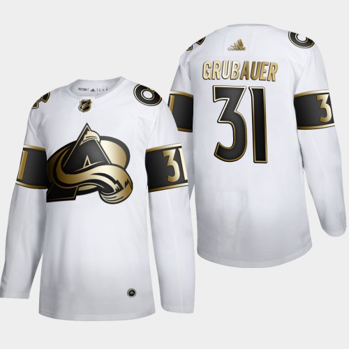 Colorado Colorado Avalanche #31 Philipp Grubauer Men's Adidas White Golden Edition Limited Stitched Jersey Men's