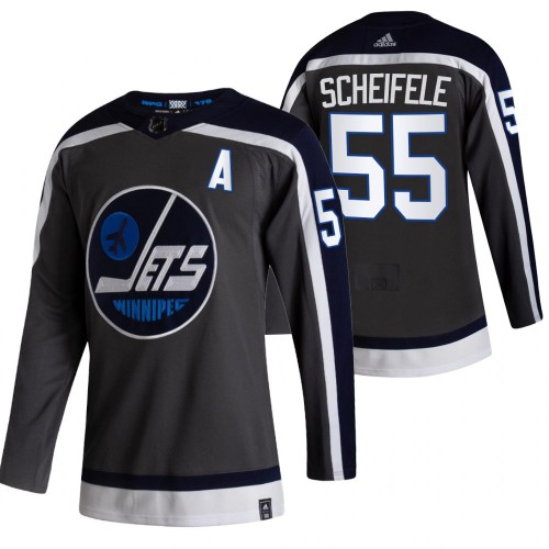 Winnipeg Winnipeg Jets #55 Mark Scheifele Black Men's Adidas 2020-21 Reverse Retro Alternate Jersey Men's