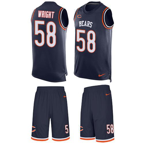 Bears #58 Darnell Wright Navy Blue Team Color Men's Stitched Limited Tank Top Suit Jersey