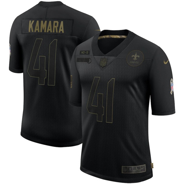 New Orleans Saints #41 Alvin Kamara 2020 Salute To Service Limited Jersey Black