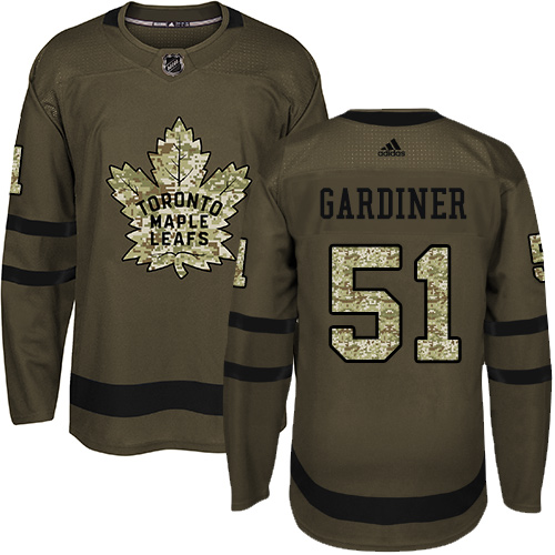 Adidas Maple Toronto Maple Leafs #51 Jake Gardiner Green Salute to Service Stitched Jersey Men's