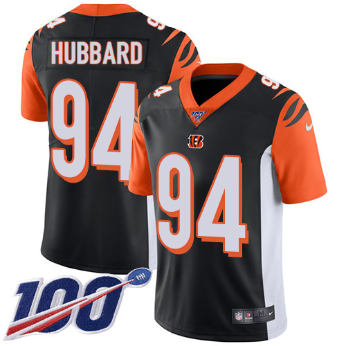 Bengals #94 Sam Hubbard Black Team Color Men's Stitched 100th Season Vapor Limited Jersey