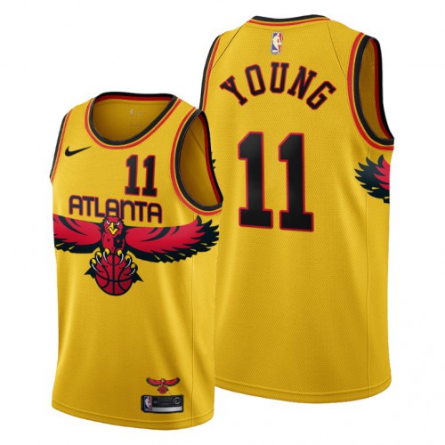 Atlanta Atlanta Hawks #11 Trae Young Womens 2021-22 City Edition Gold Jersey Womens