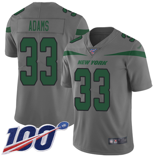 New York Jets #33 Jamal Adams Gray Men's Stitched Limited Inverted Legend 100th Season Jersey Men's