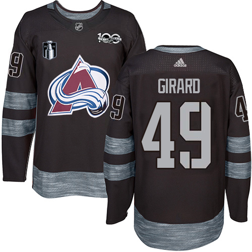 Adidas Colorado Avalanche #49 Samuel Girard Black Youth 2022 Stanley Cup Final Patch 100th Anniversary Stitched Jersey Youth