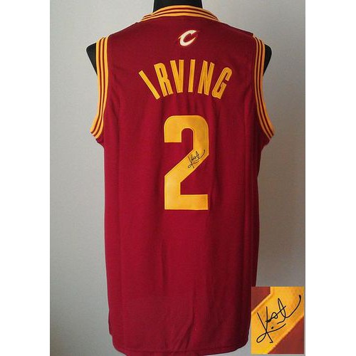 Revolution 30 Autographed Cleveland Cavaliers #2 Kyrie Irving Red Stitched Jersey Mens