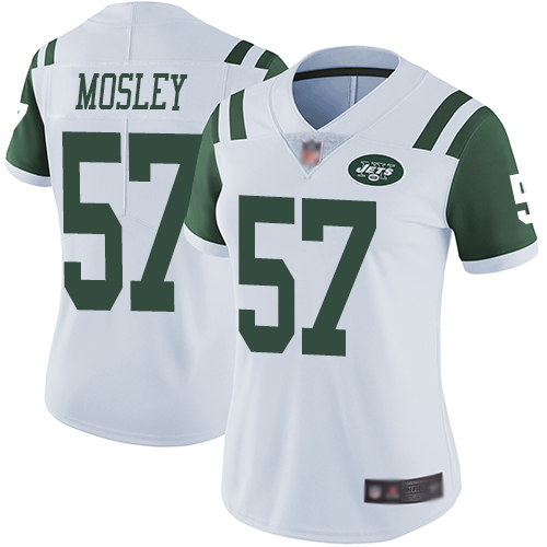 Jets #57 C.J. Mosley White Women's Stitched Vapor Untouchable Limited Jersey