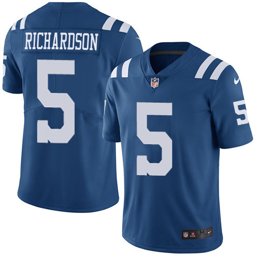 Colts #5 Anthony Richardson Royal Blue Youth Stitched Limited Rush Jersey