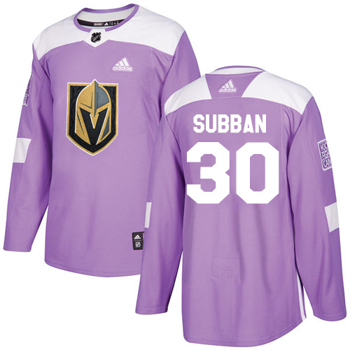 Adidas Golden Vegas Golden Knights #30 Malcolm Subban Purple Authentic Fights Cancer Stitched Jersey Men's
