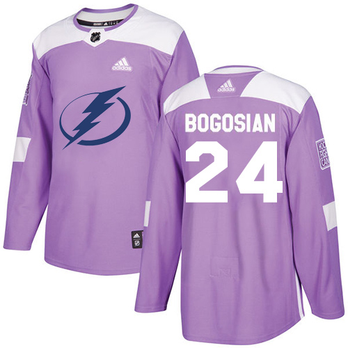 Adidas Tampa Bay Lightning #24 Zach Bogosian Purple Authentic Fights Cancer Stitched Jersey Men's
