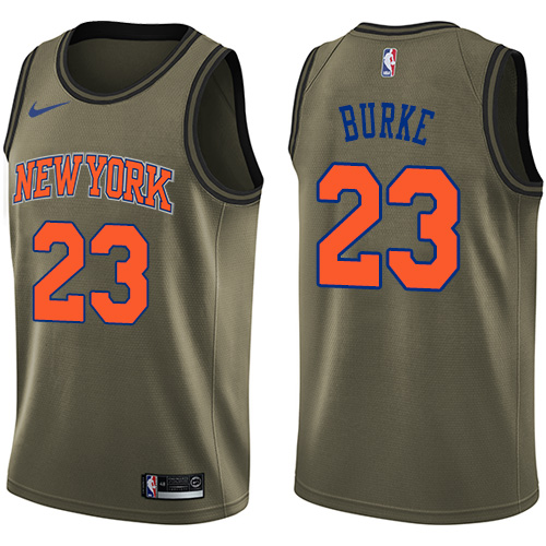 New York Knicks #23 Trey Burke Green Youth Swingman Salute to Service Jersey Youth