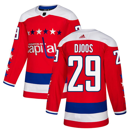 Adidas Washington Capitals #29 Christian Djoos Red Alternate Authentic Stitched Jersey Men's